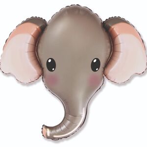 Balónek fóliový Hlava slona šedá 81 x 99 cm