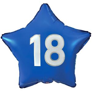 Balónik fóliový Hviezda 18. narodeniny modrá 44 cm