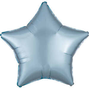 Balónik fóliový Hviezda saténová pastelovo modrá 48 cm