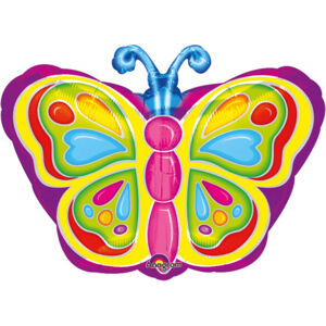 Balónik fóliový Motýľ farebný 33 x 45 cm