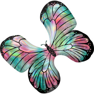 Balónik fóliový Motýľ tyrkysovo-ružový 76 x 66 cm