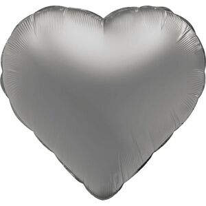 Balónik fóliový Srdce Mesačné striebro, saténový lesk 45 cm