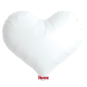Balónik fóliový Srdce biele 46cm 1 ks