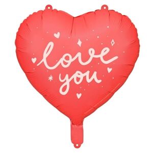Balónik fóliový Srdce červené "Love you" 35 cm