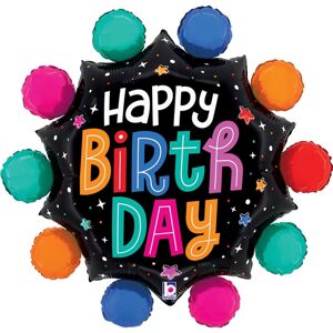 Balónek fóliový "Happy Birth Day" barevný 74 cm