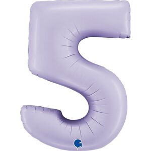 Balónek fóliový číslice 5 saténová lila 102 cm