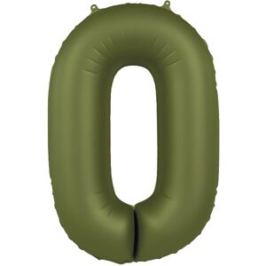 Balónik fóliový číslo 0 Olivovo zelená, matný 86 cm