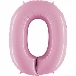 Balónik fóliový číslo 0 ružové 102 cm