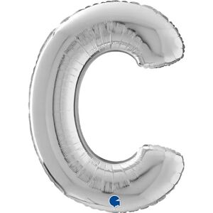 Balónik fóliový písmeno C strieborné 66 cm