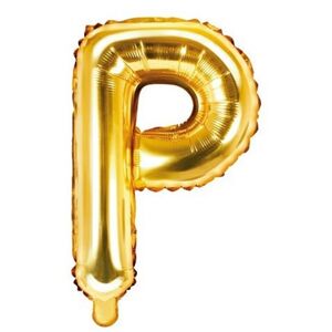 Balónik fóliový písmeno P zlaté 35 cm