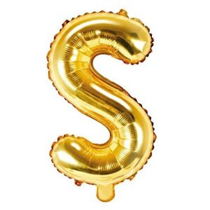 Balónik fóliový písmeno S zlaté 35 cm