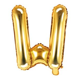 Balónik fóliový písmeno W zlaté 35 cm