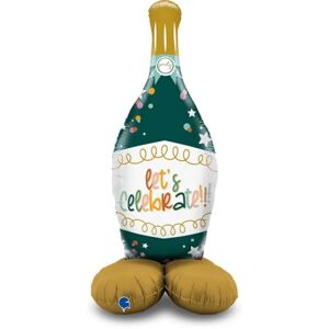 Balónik fóliový samostatne stojaci Fľaša šampanského Celebrate 137 cm