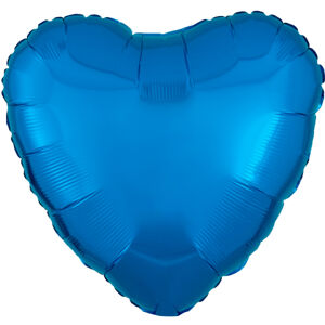 Balónik fóliový Srdce metalické modré 43 cm