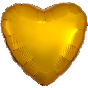 Balónik fóliový Srdce metalické zlaté 43 cm