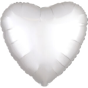 Balónik fóliový Srdce saténové biele 43 cm