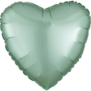 Balónik fóliový Srdce saténové mint 43 cm