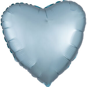 Balónik fóliový Srdce saténové pastelovo modré 43 cm