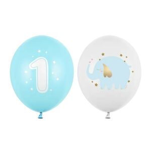 Balónik latexový 1. narodeniny Slon sv. modrý 30 cm 1ks