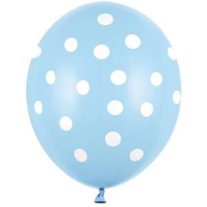 Balónek latexový baby blue s puntíky 30 cm 1 ks