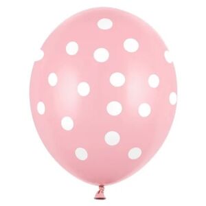 Balónik latexový baby pink s bodkami 30 cm 1 ks