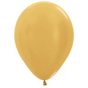 Balónik latexový metalický 10 ks - zlatý