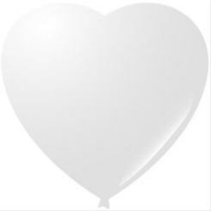 Balónik latexový srdce biele 1ks