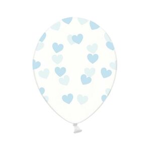 Balónik s potlačou transparent Srdce modré 1 ks