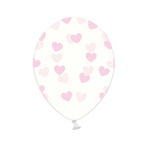 Balónik s potlačou transparent Srdce ružové 1 ks