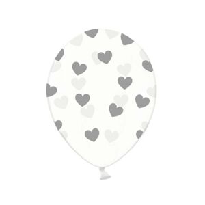 Balónik s potlačou transparent Srdce strieborné 1 ks
