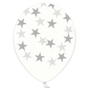 Balónik transparentný strieborná hviezda