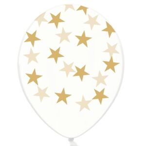 Balónik transparentný zlatá hviezda