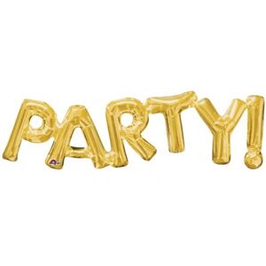 Balónikový nápis PARTY! zlatý