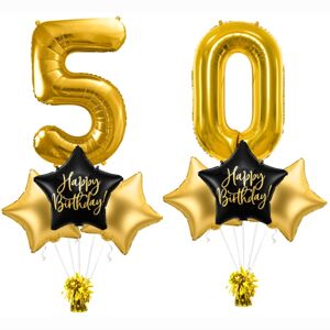 Balónkový set 50. narozeniny - černo-zlatý