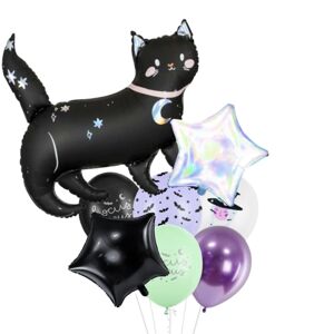Balónkový set - Čarodějnická kočka 9 ks