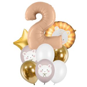 Balónový set - Medvedík a levíček 2. narodeniny