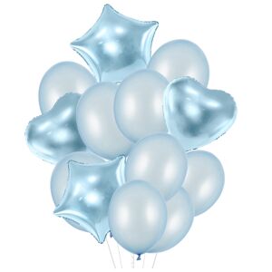 Balónový set modrý - 2 srdcia - 2 hviezdy - 9 latexových 30 cm