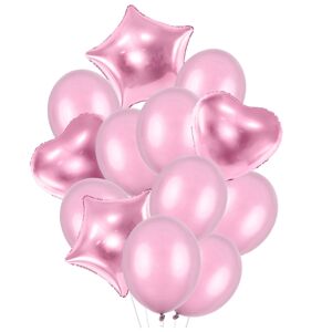 Balónový set ružový - 2 srdcia - 2 hviezdy - 9 balónikov ružových 30 cm