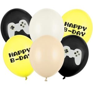 Balóniky latexové Happy Birthday Game 30 cm 6 ks