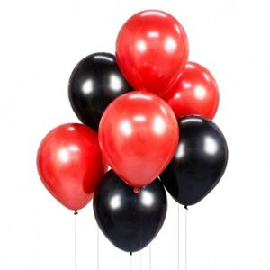 Balóniky latexové čierna/červená 30 cm 7 ks