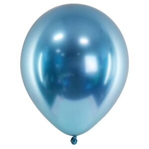 Balóniky latexové chrómové modré 30 cm 10 ks