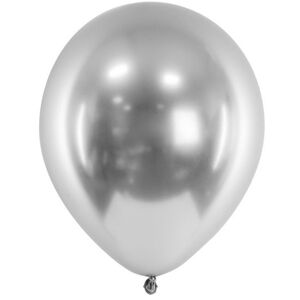 Balónky latexové chromové stříbrné 30 cm 10 ks