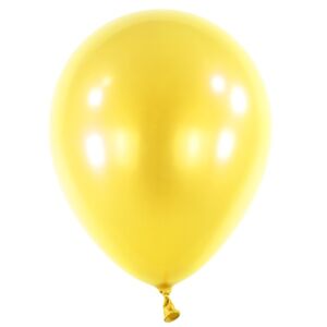Balóniky latexové dekoratérske metalické žlté 35 cm, 50 ks