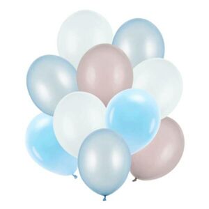 Balónky latexové pastelové (nebesky modré, béžové , modré) mix 27-30 cm, 10 ks