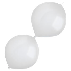 Balóniky latexové spojovacie dekoratérske perleťové biele 30 cm, 50 ks