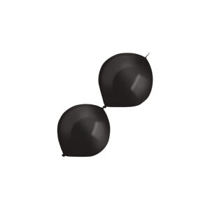 Balóniky latexové spojovacie dekoratérske perleťové čierne 15 cm, 100 ks