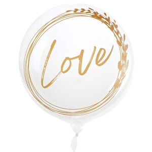 Balónová bulblina transparentní Love 60 cm