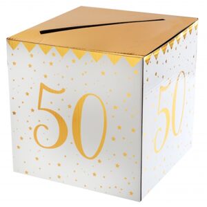 Box na prianie 50. narodeniny zlatý