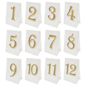 Čísla na stôl bielo-zlatá 1-12