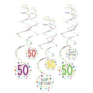 DEKORÁCIE závesné špirály 50 Farebné konfety 6ks